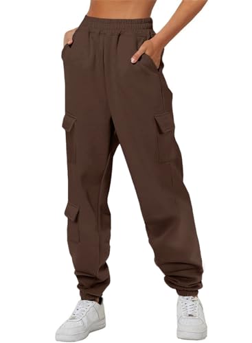 BLENCOT Damen Sporthose Jogginghose Warm Lang Hose Baggy Freizeithose Elastisch High Waist Hosen Winter Sweatpants von BLENCOT