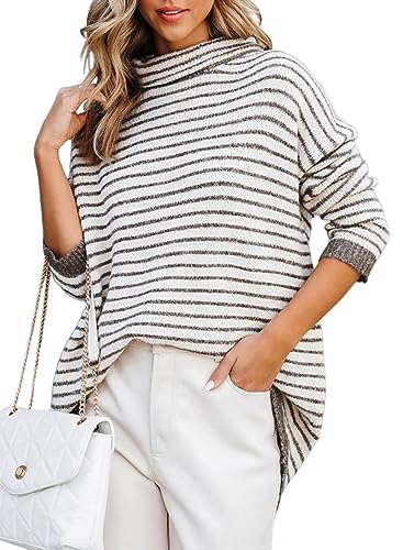 BLENCOT Damen Strickpullover Basic Pullover Winter warm Mode 2023 Oberteile Langarm Shirts von BLENCOT