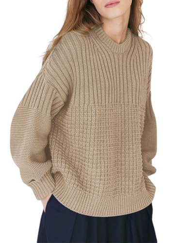 BLENCOT Damen Strickpullover Dicker Pullover Winter Rundhals Pulli Warm Outwear Pullover Oberteile von BLENCOT