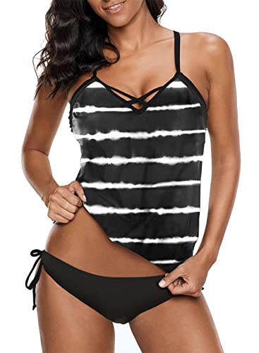 BLENCOT Damen Tankini Bauchweg Zweiteilig Tankini Set Zweiteiliger Badeanzug A-202 M von BLENCOT