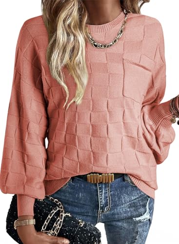 BLENCOT Pullover Damen Winter Elegant Strickpullover Damen Oversize Langarm Pulli Sweatshirt Oberteile von BLENCOT