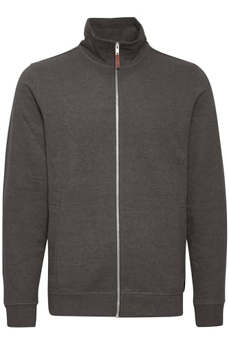 Blend Alio Herren Sweatjacke Cardigan Ohne Kapuze Mit Reißverschluss Stehkragen Und Fleece-Innenseite, Größe:L, Farbe:Charcoal (70818) von b BLEND