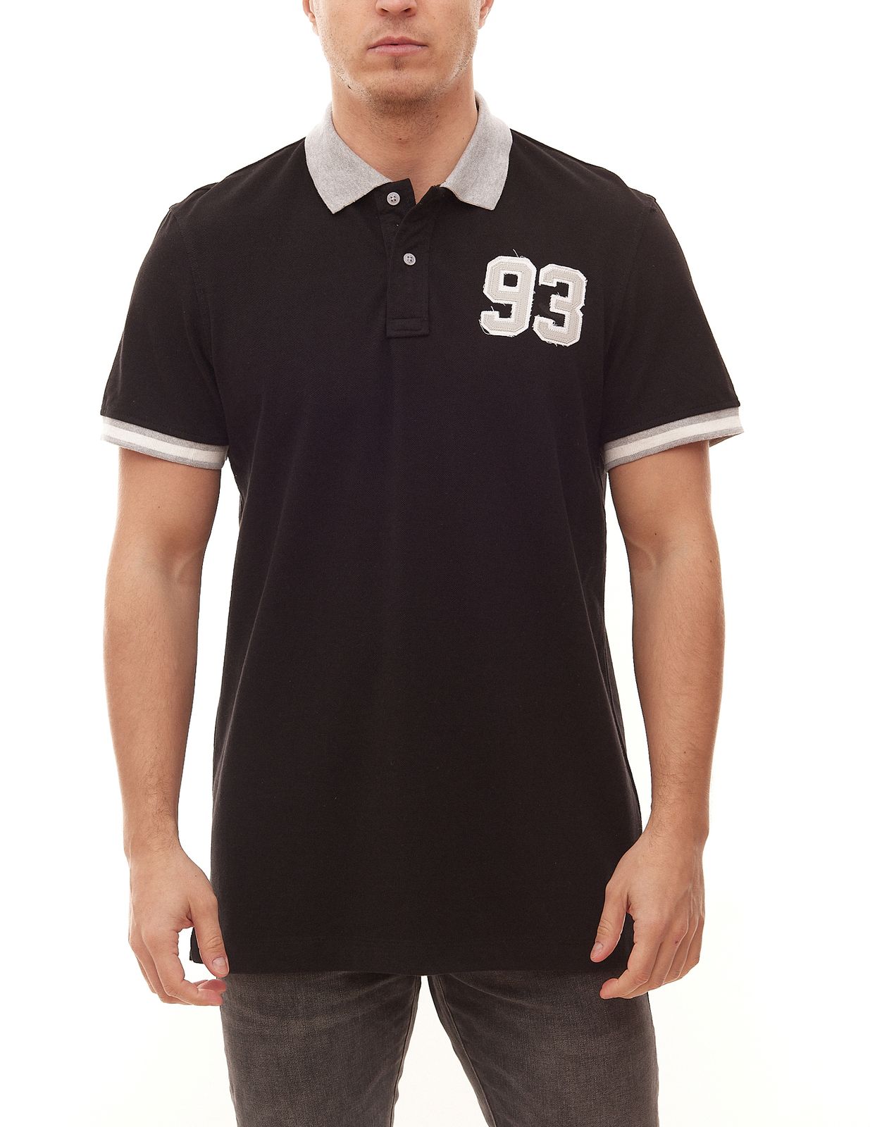 BLEND Gregor Herren Polo-Shirt griffiges Polo-Hemd mit abgesetztem Kragen 20703727 Schwarz von BLEND