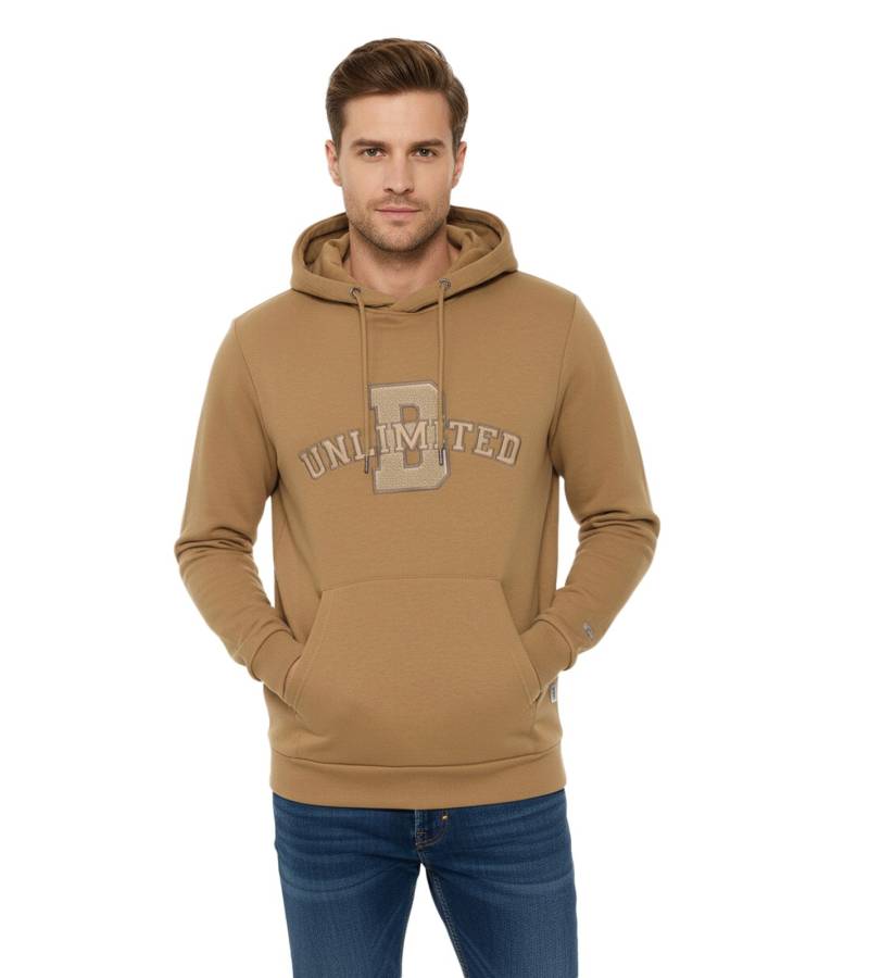 BLEND Herren Kapuzenpullover Baumwoll-Sweatshirt mit UNLIMITED Schriftzug 20717207 181018 Braun von BLEND