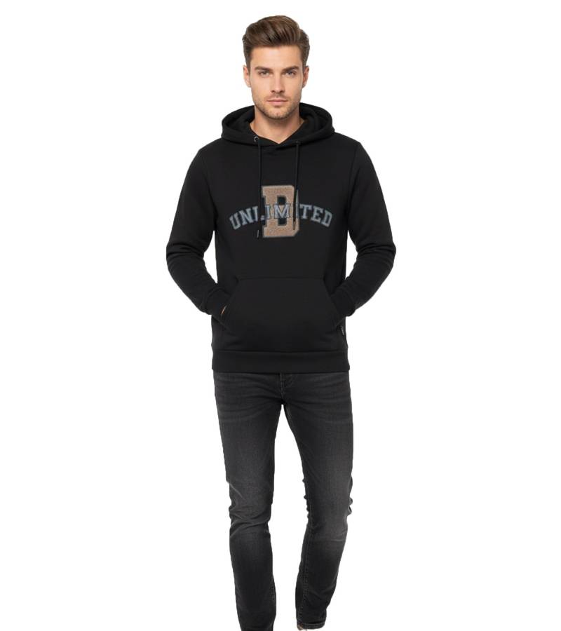BLEND Herren Kapuzenpullover Baumwoll-Sweatshirt mit UNLIMITED Schriftzug 20717207 194007 Schwarz von BLEND