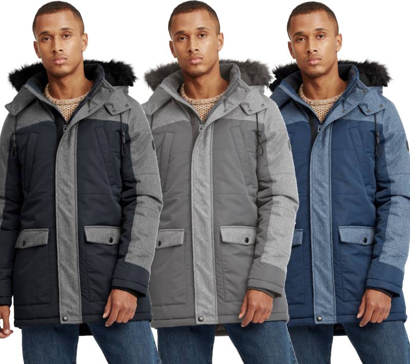 BLEND Herren Winter-Parka Jacke Mikael mit abnehmbarem Kunstpelz 20712323ME von BLEND