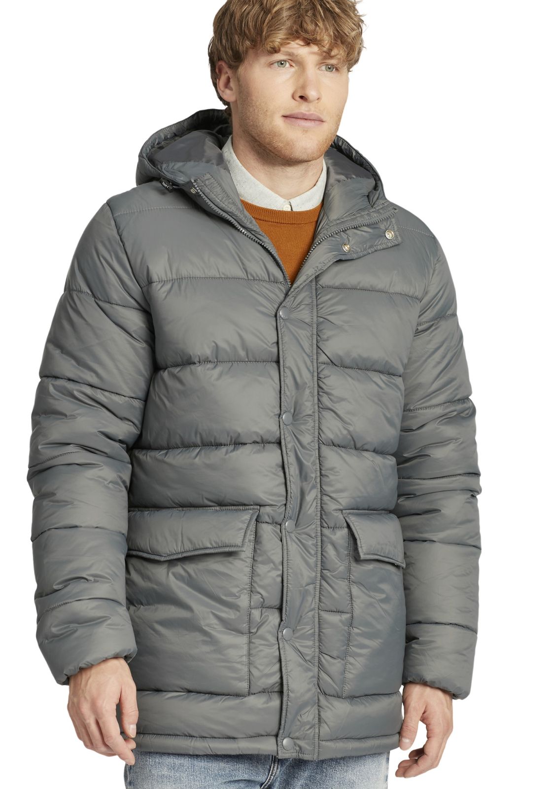 BLEND Herren Winter-Parka Stepp-Jacke mit leichter Füllung Hollang Grau von BLEND