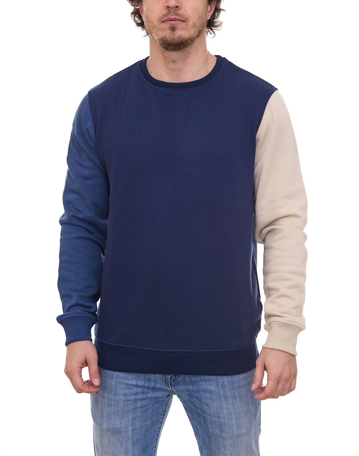 BLEND Lambros Herren Sweater mit Colorblock-Design Rundhals-Pullover 20713956 194024 Blau von BLEND