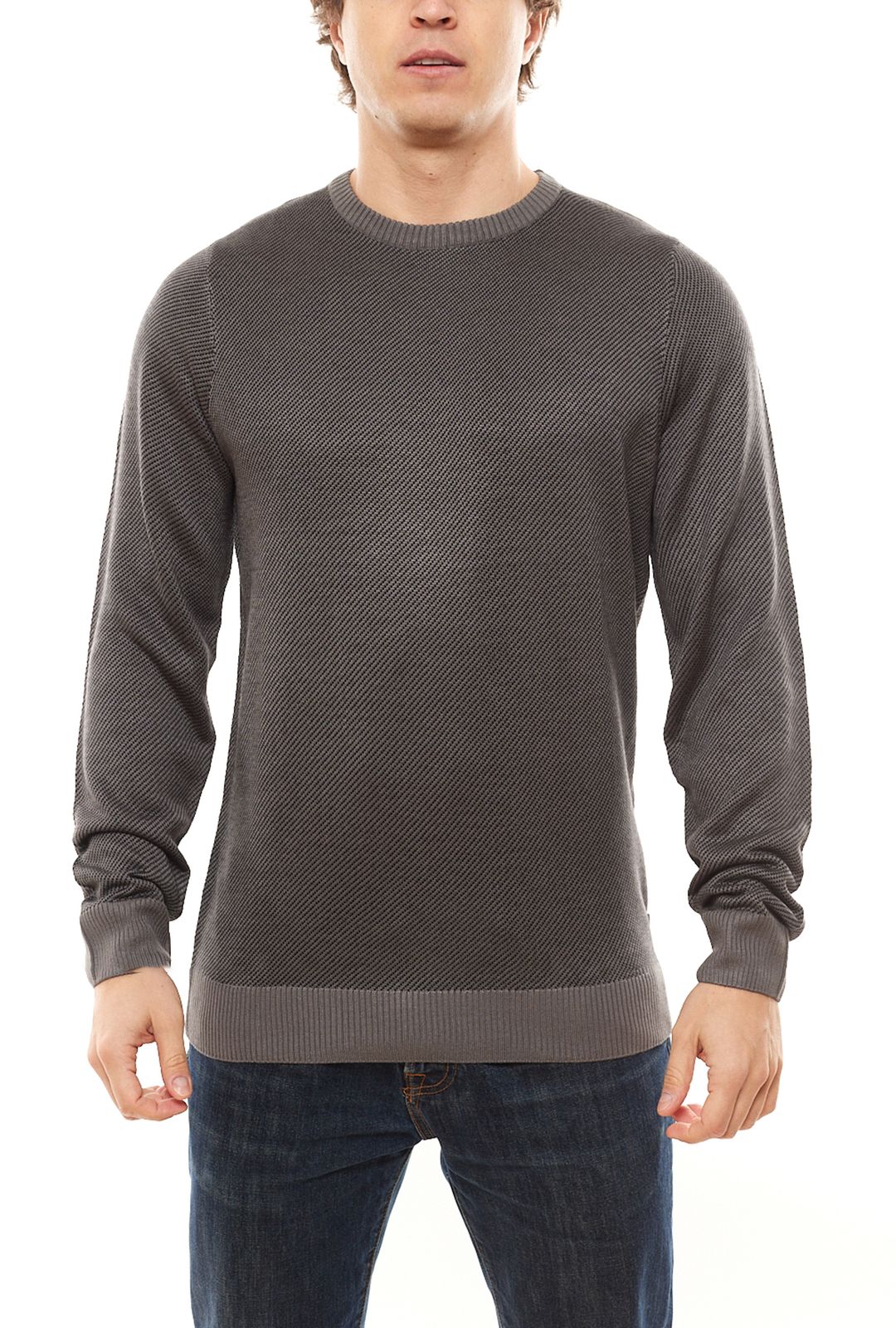 BLEND Londres Herren Alltags-Pullover Feinstrick-Sweatshirt 20712232 70147 Granit-Grau von BLEND