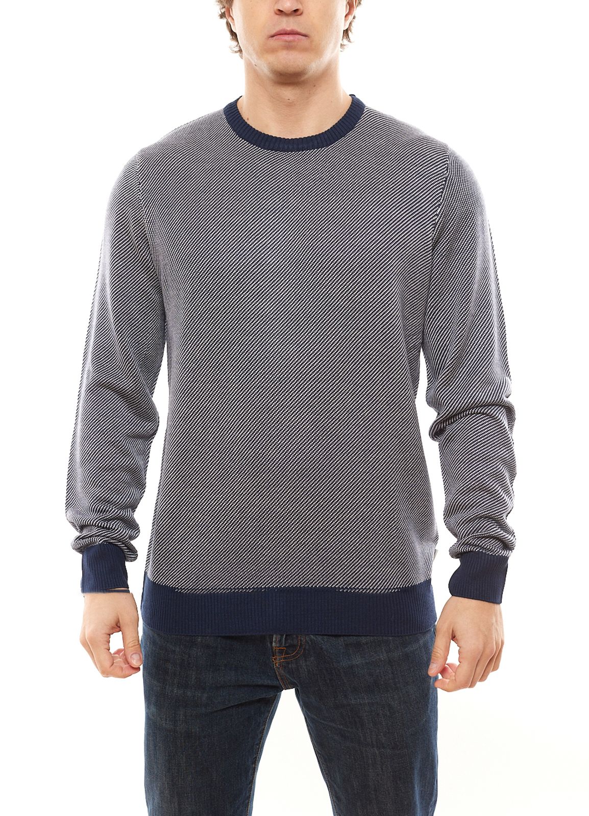 BLEND Londres Herren Freizeit-Pullover Feinstrick-Sweatshirt 20712232 194024 Blau von BLEND