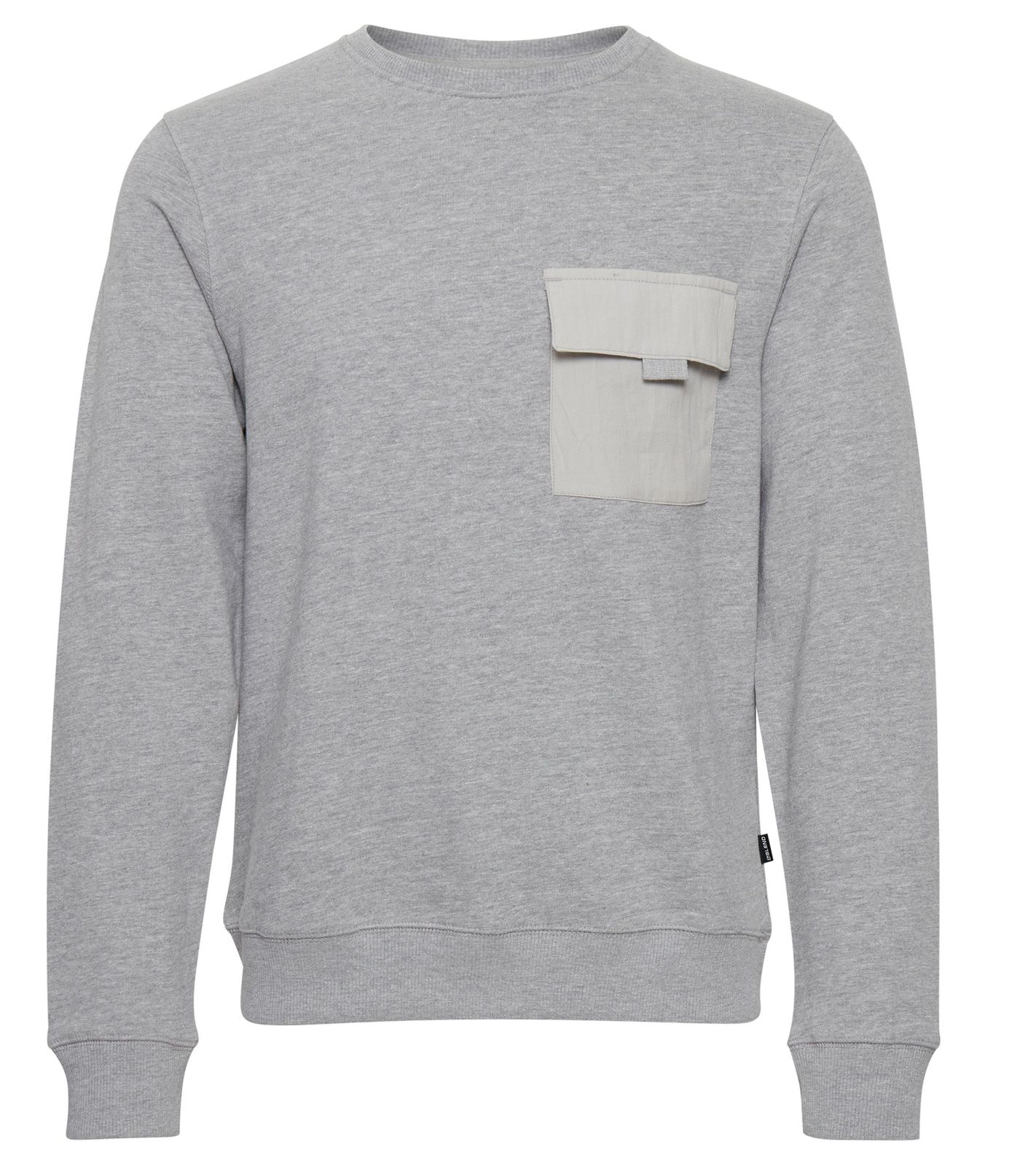 BLEND Sweatshirt Herren Sweater mit Brusttasche Rundhals-Pullover 20712535 200274 Grau von BLEND