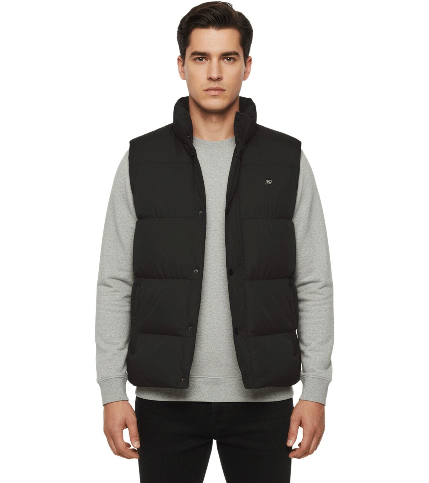 BLEND Tomy Herren Stepp-Weste warm gefütterte Übergangs-Weste mit hohem Kragen 20716813 ME 194007 Schwarz von BLEND