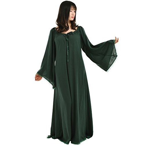 BLESSUME Damen Mittelalterlich Renaissance Kleid (Grün, M) von BLESSUME