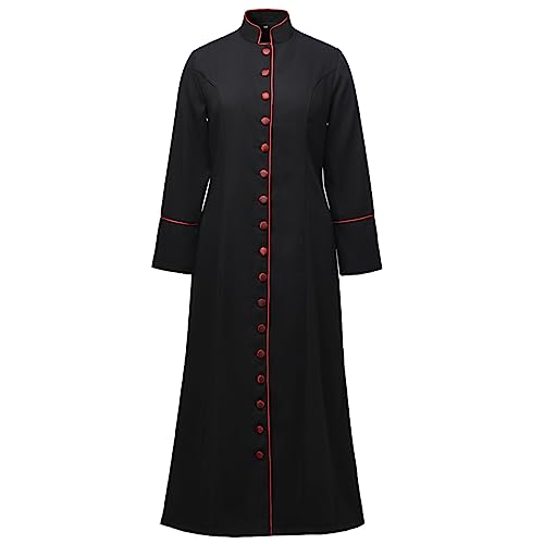 BLESSUME Damen Priest Cassock Klerus Kanzel Anglikanische Robe (Schwarz 1 (für Damen), M) von BLESSUME