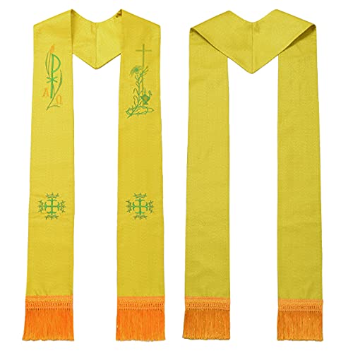 BLESSUME Erwachsene Kirche Klerus Stola, Goldene Stickerei Pastor Wendestola von BLESSUME