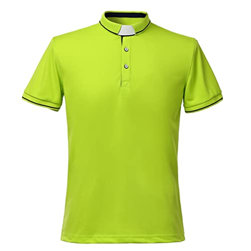 BLESSUME Herren Polo Shirt Tab Collared Kurzarm (M,Hellgrün) von BLESSUME