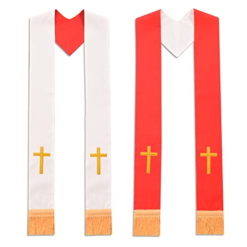 BLESSUME Kirche Pastor Reversibel Stola mit Quasten von BLESSUME