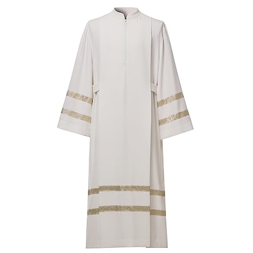 BLESSUME Klerus ALB Kirche Gottesdienst ALB Concelebration Gewänder Robe, Elfenbein, Weiß, Medium von BLESSUME