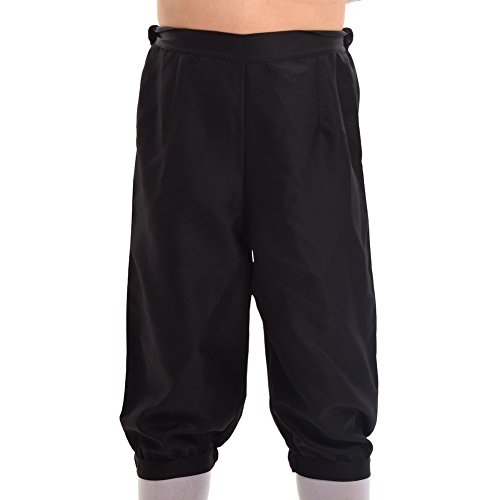 BLESSUME Mittelalterliche Piratenhose Herren Renaissance Kostümhose Loose Fit (schwarz, M) von BLESSUME