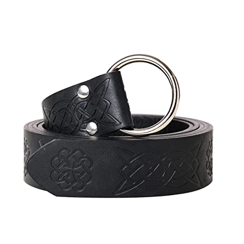 BLESSUME Wikinger Gürtel Reenactment kostüm Belt PU-Leder (165CM Schwarz 2) von BLESSUME