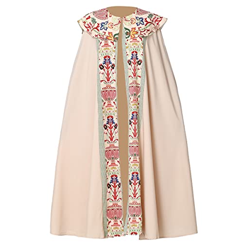 BLESSUME Priester Klerus Kostüm Cape Umhang Krönung Print Gewand (Beige,4XL) von BLESSUME