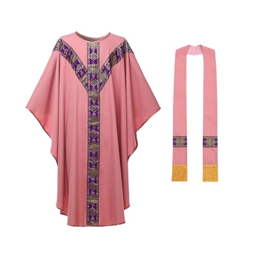 BLESSUME Priester Katholische Gewand Robe, One Size (Rosa) von BLESSUME