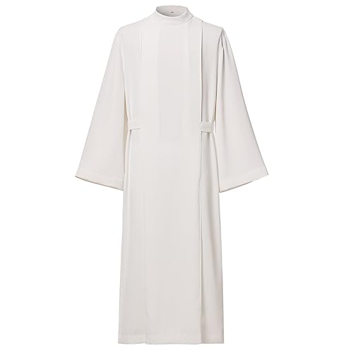 BLESSUME Priesterklerus Alb Falten vorne Wrap Alb Vestments, Elfenbein, Weiß, Small BLESSUME Priesterklerus Alb Falten vorne Wrap Alb Vestments, Elfenbein, Weiß, Small von BLESSUME