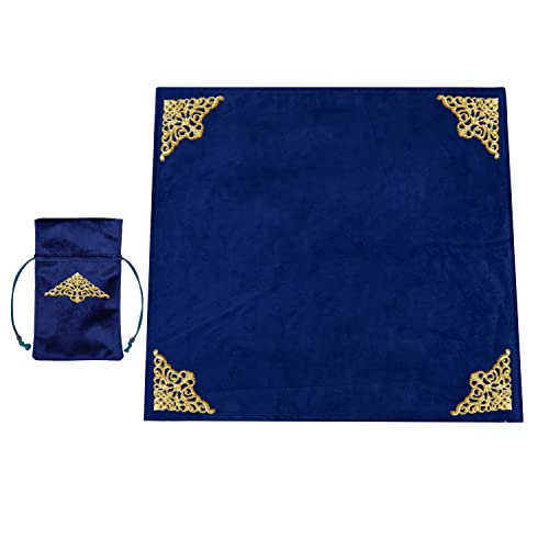BLESSUME Quadrat Altar Tarot Tischdecke zum Lesen Wicca Weissagung Samttuch mit Tarotbeutel von BLESSUME