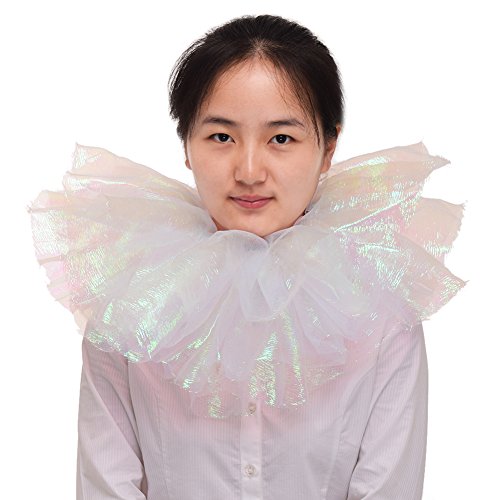 BLESSUME Ruffle Kragen Renaissance Rüsche Gothic Halsband (Weiß 1) von BLESSUME