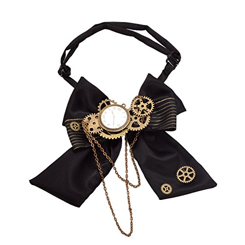 BLESSUME Retro Fliege Zahnräder Vintage Cosplay, Einheitsgröße (Schwarz 1) von BLESSUME