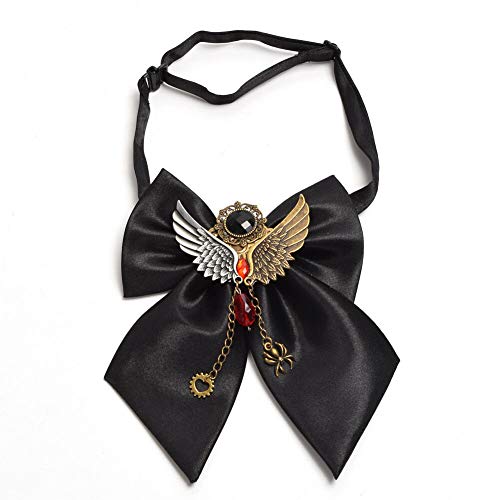 BLESSUME Steampunk Fliege Getriebe Retro Krawatte Vintage Fliege Zahnräder Cosplay von BLESSUME