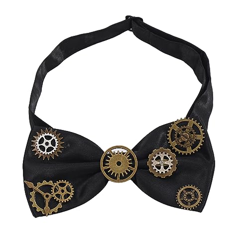 BLESSUME Steampunk Gothic Krawatte Retro Vintage Zubehör, Schwarz 7, Einheitsgröße von BLESSUME