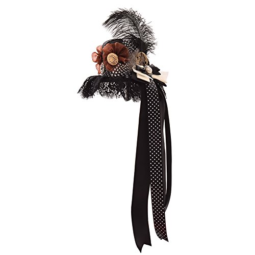BLESSUME Steampunk Frauen Getriebe Mini Hut Gotisch Zylinder Haarspange (F) von BLESSUME