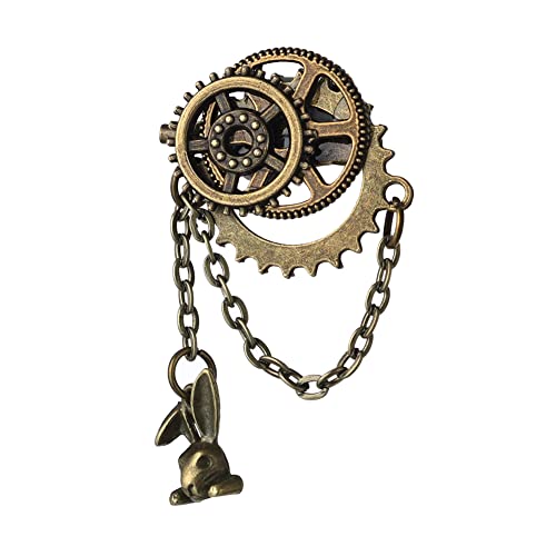 BLESSUME Uni Steampunk Brosche Anstecknadel, Einheitsgröße, Metall, Kein Edelstein von BLESSUME