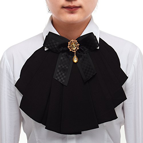 BLESSUME Victorian Jabot Kragen Rüschen (Schwarz) von BLESSUME