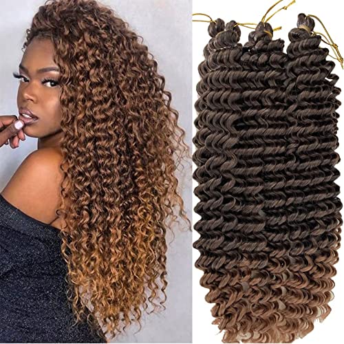 22 Zoll Ocean Wave Crochet Hair 3 Packs Wave Deep Twist Braiding Hair Curly Crochet Hair Deep Ripple Crochet Synthetic Braids Haarverlängerung für schwarze Frauen (22 Inch, T30) von BLEXCO