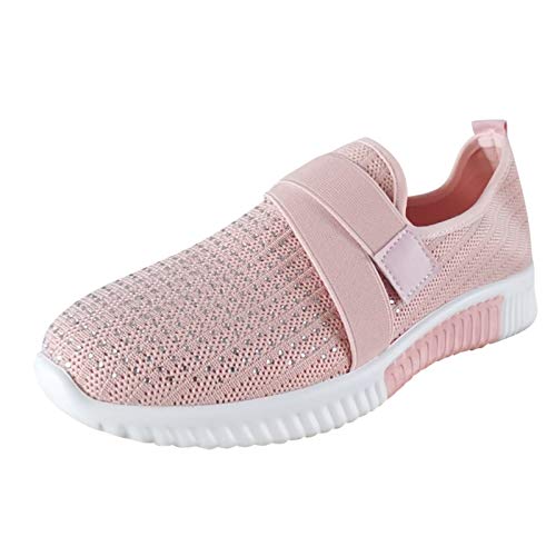 BLIBUNALA Frauen Schuhe Sneaker Sneaker Damen OrthopäDische Sandalen Damen gestrickte Wanderschuhe Hausschuhe Damen Air Cushion Slip-On Orthopedic Diabetic Walking Shoes Fußgewölbe-Luftunterstützung von BLIBUNALA