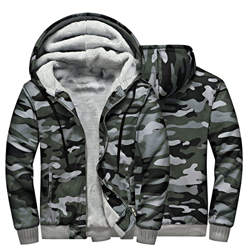 BLIBUNALA Herren GefüTtert Kapuzenjacke Sweatjacke Teddyfutter Gefüttert Outdoorjacke Kapuzenpulli Warme Klassisch Jacke Farbvarianten Outdoormantel mit Kapuze Fitness Fleecejacke Collegejacke von BLIBUNALA