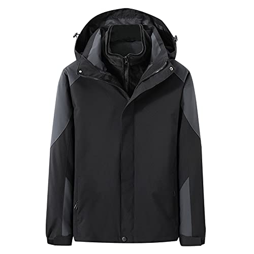 BLIBUNALA Herren Regenjacke Fahrrad Wasserdicht Atmungsaktiv Winter Herbst Regenmantel Winddicht Atmungsaktive Funktionsjacke Lässiger Softshell Jacke mit Kapuze Übergangsjacke Freizeitjacke von BLIBUNALA