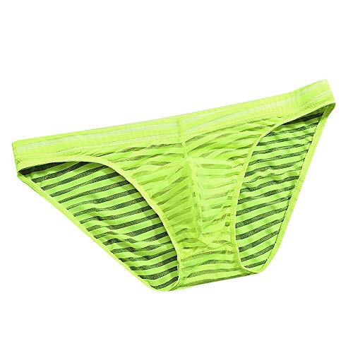 BLIBUNALA Seide Unterwäsche Unterwäsche EIS Herren Nahtlose Höschen Unterwäsche Unterwäsche Gestreifte Herrenunterwäsche Herren Slip (Green, XL) von BLIBUNALA