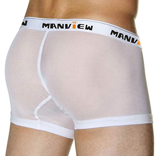 BLIBUNALA Sexy Ultradünn Herren Unterwäsche Durchsichtig Loose Retroshorts Soft Printed Boxer Shorts Erotik Nahtlos Sexy Höschen Elastisch Mid-Waist Lustige Unterwäsche Modische Sport Nachtwäsche von BLIBUNALA