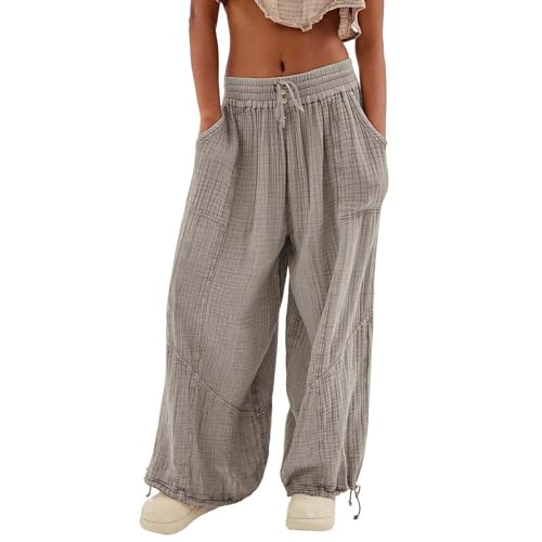 BLIBUNALA Sommerhose Damen Leicht Haremshose Sommer Musselin Hose Lang Leichte Stoffhose High Waist Palazzo Weite Hose Freizeithose Pumphose Sporthose Wide Leg Pants Luftige Strandhose Mit Taschen BLIBUNALA Sommerhose Damen Leicht Haremshose Sommer Musselin Hose Lang Leichte Stoffhose High Waist Palazzo Weite Hose Freizeithose Pumphose Sporthose Wide Leg Pants Luftige Strandhose Mit Taschen von BLIBUNALA
