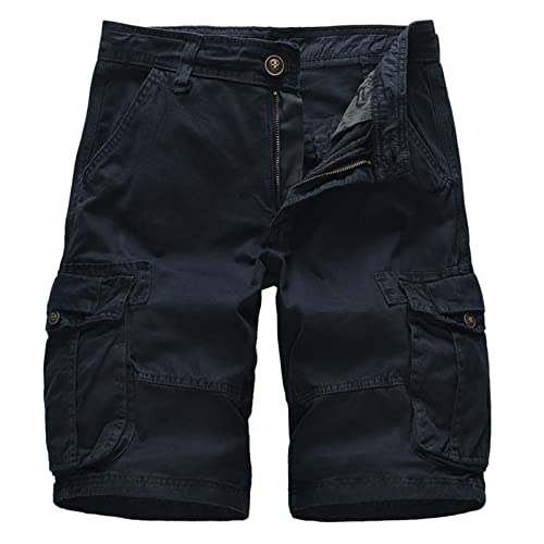 BLIBUNALA Sport Shorts Herren Kurze Hose Baumwolle Mit Reißverschluss und Elastische Taille Bermudas Shorts von BLIBUNALA