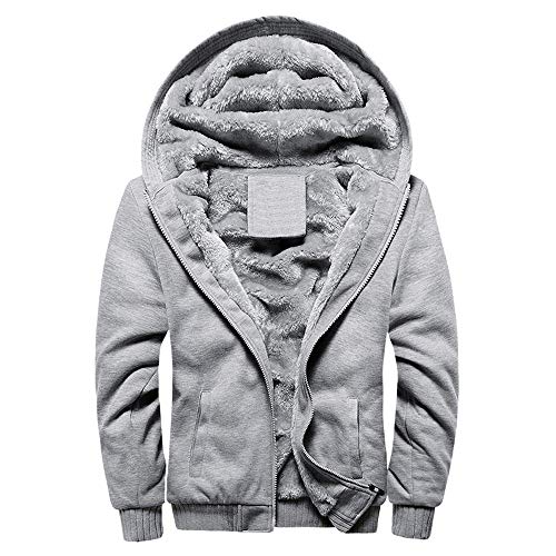 BLIBUNALA Sweatjacke Herren GefüTtert Sweatjacke Teddyfutter Warm Outdoorjacke Pulli Warme Herbst Winter Jacke für Männer Winterjacke mit Kapuze Training Fleecejacke Collegejacke von BLIBUNALA