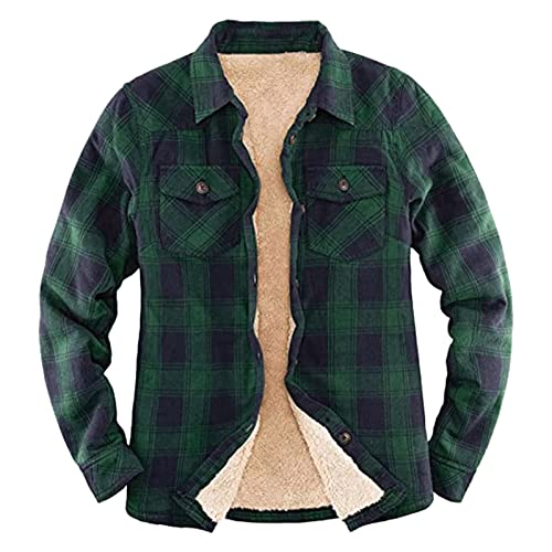 BLIBUNALA Winter Holzfällerhemd Herren 6XL Karierte Innenfutter Flanellhemd Langarm Reißverschluss Karierthemd Kapuzenhemd Hemdjacke Dickes Herbst schützendem Hoody üBergröße Thermo Jacken Hemd von BLIBUNALA