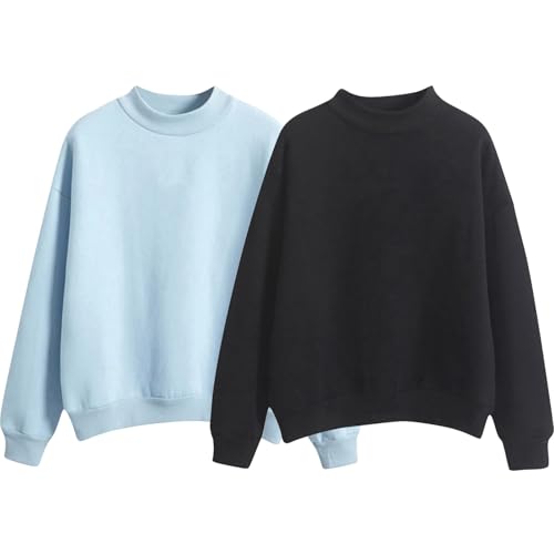 Damen Sweatshirt Ohne Kapuze Damen Sweatshirt Sweatjacke Hoodie Für Baumwolle Jogginganzug Bluse Damenpullover Langarm Winter Tops Jogging Anzug Set Pulli Herbst Jogginganzug Damenpullover Sport von BLIBUNALA