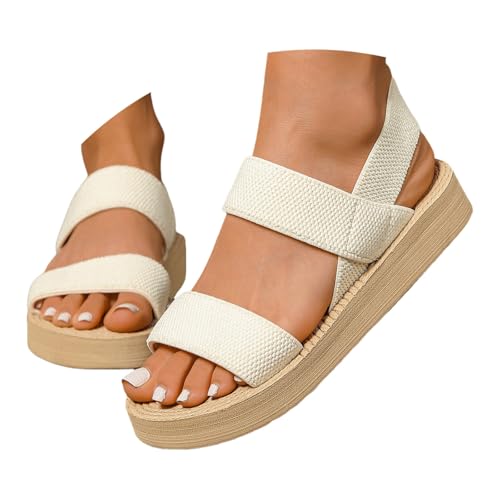 Flache Sandalen Damen Sommer - Offene Schuhe Schicke Bequem Latschen Breite Füße Sommerschuhe Sandaletten Mit Elastischen Riemen Outdoor Sport Plateau Sandals Für Freizeit Alltag Sandalen Damen Flache Sandalen Damen Sommer - Offene Schuhe Schicke Bequem Latschen Breite Füße Sommerschuhe Sandaletten Mit Elastischen Riemen Outdoor Sport Plateau Sandals Für Freizeit Alltag Sandalen Damen von BLIBUNALA