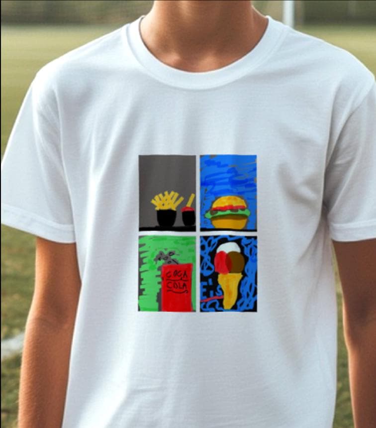 Pit Fast Food Pop Art Kids T-Shirt | Fries Burger Soda Ice Cream By Blindland von BLINDLAND