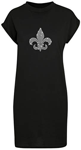 BlingelingShirts Damen Fun Shirt Longshirt Shirtkleid Französische Lilie Symbol Heraldik Blume Lilie schwarz. Gr. S Evi von BLINGELING