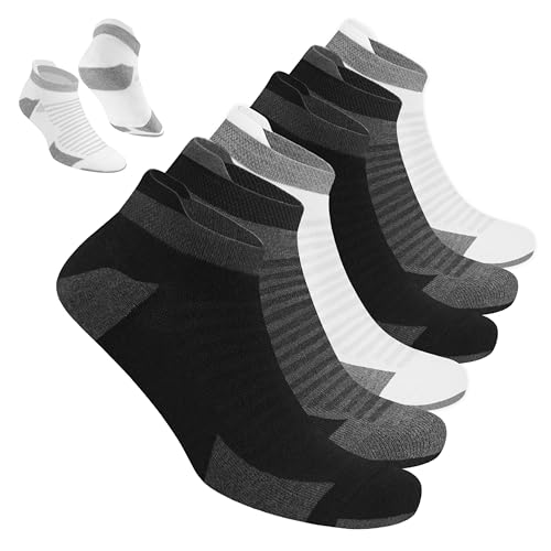BLITZSOX Herren Sportsocken Laufen Knöchellang Kurzsocken Gepolstert Atmungsaktiv Baumwolle, 6er-Pack (47-50, Mehrfarbig) von BLITZSOX